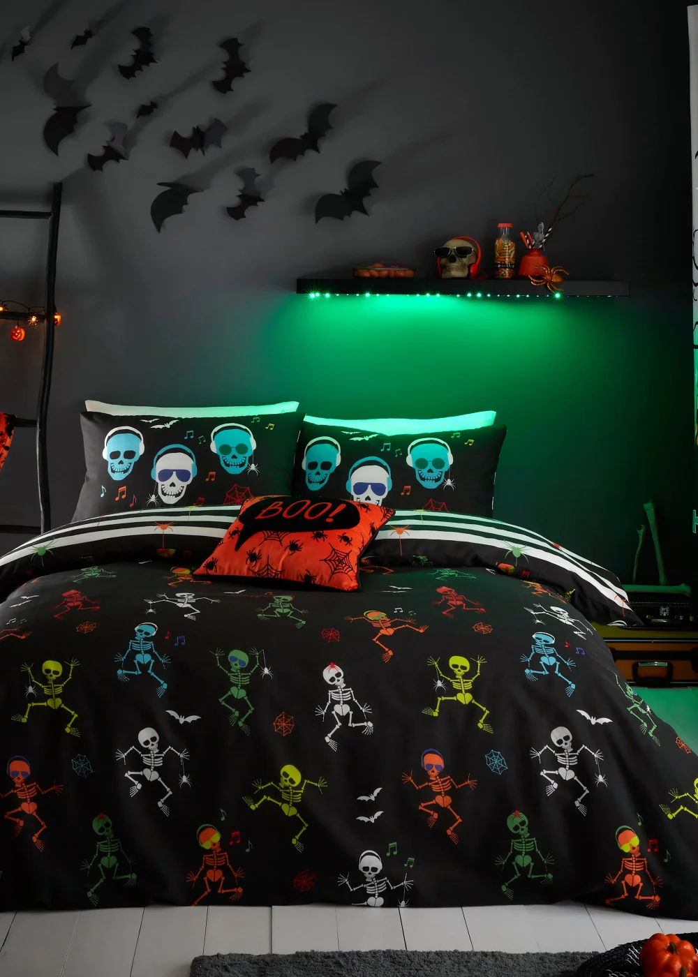 Bedlam Halloween Dancing Skeletons Duvet Cover Set - Single Image 1