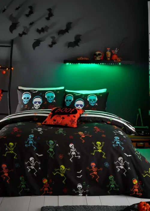 Bedlam Halloween Dancing Skeletons Duvet Cover Set - Single Image 1
