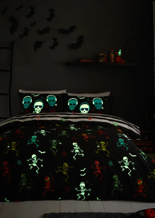 Bedlam Halloween Dancing Skeletons Duvet Cover Set - Single Image 3