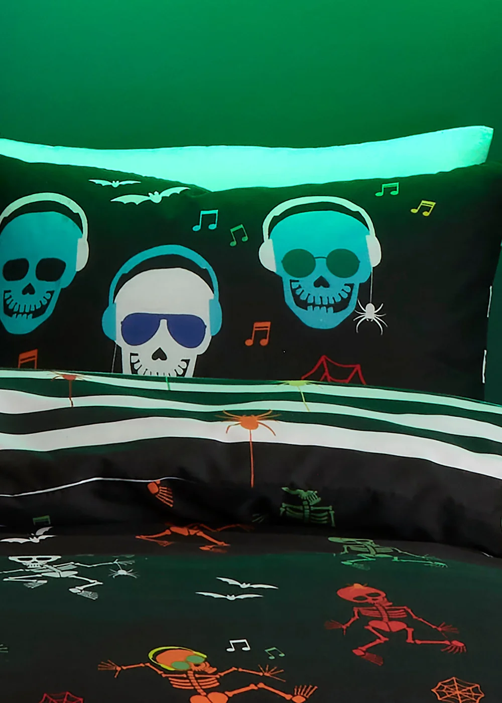 Bedlam Halloween Dancing Skeletons Duvet Cover Set - Single Image 4