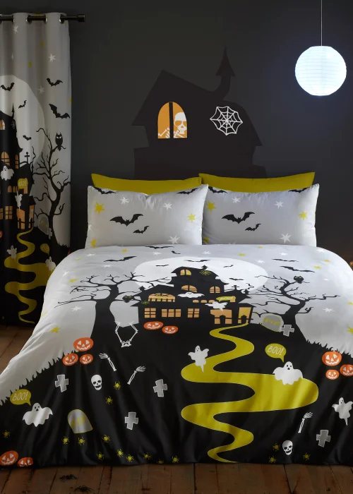 Bedlam Halloween Haunted House Duvet Cover Set - Single Image 1