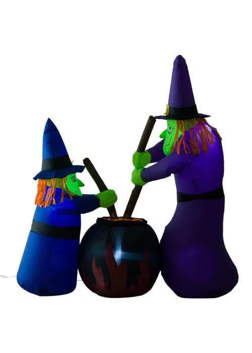 HOMCOM Inflatable Witches (170cm x 60cm x 180cm) - One Size Image 1