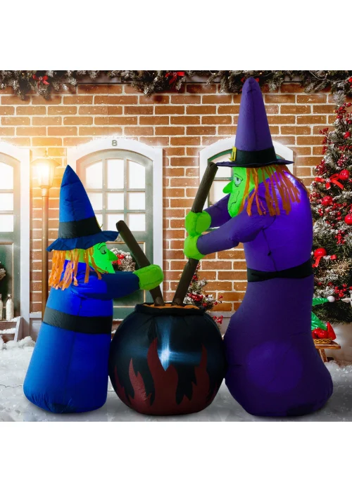HOMCOM Inflatable Witches (170cm x 60cm x 180cm) - One Size Image 2