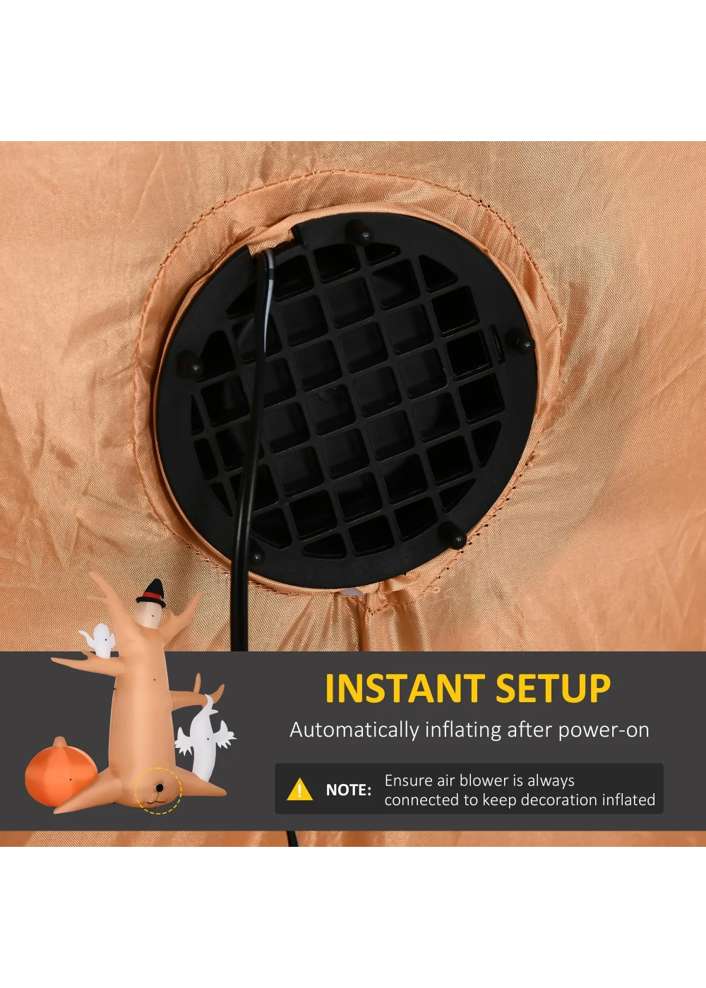 HOMCOM LED Inflatable Haunted Tree with Jack-o-lantern, Ghosts and Owl (8ft) - One Size Image 4