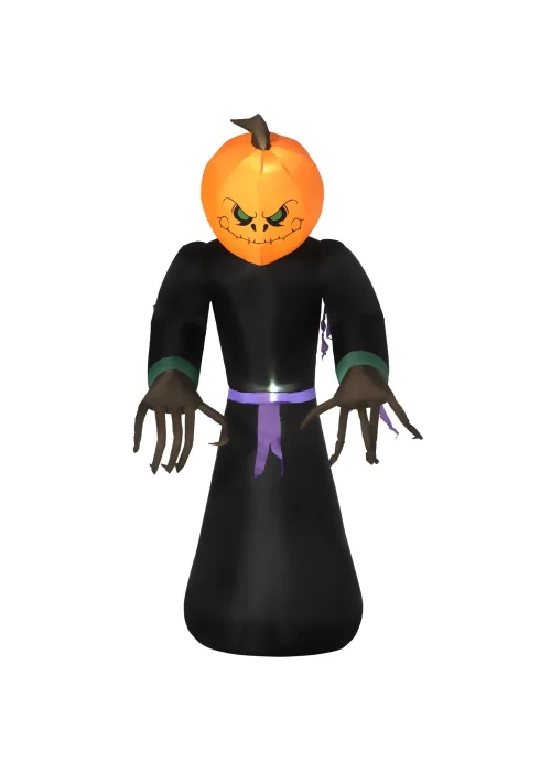 HOMCOM LED Inflatable Pumpkin Ghost Head Monster Vampire (110cm x 66cm x 210cm) - No Size Image 1