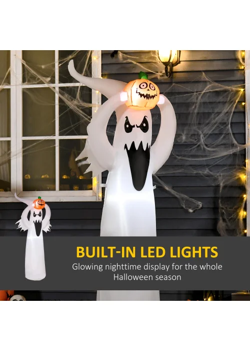 HOMCOM LED Inflatable Floating Ghost & Pumpkin Party (80cm x 40cm x 180cm) - One Size Image 4
