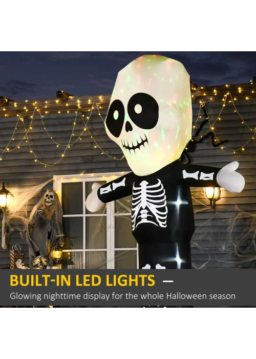 HOMCOM LED Inflatable Skeleton Ghost Decoration (195cm x 70cm x 300cm) - One Size Image 4