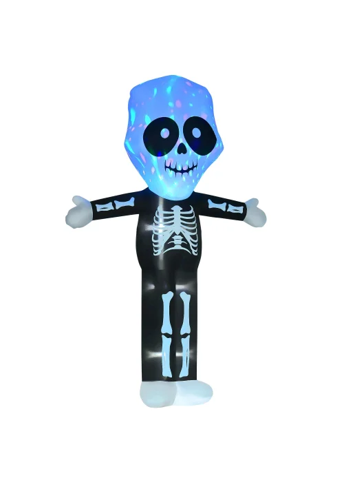 HOMCOM LED Inflatable Skeleton Ghost Decoration (195cm x 70cm x 300cm) - One Size Image 1