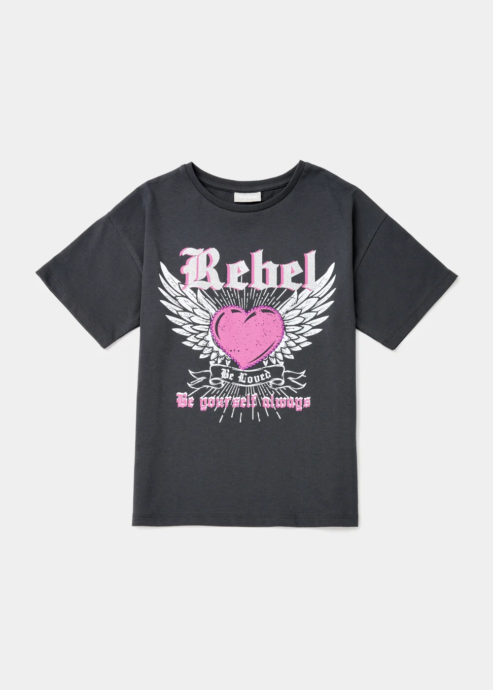 Girls Grey Rebel T-Shirt (4-13yrs) - Age 4 Years Image 1