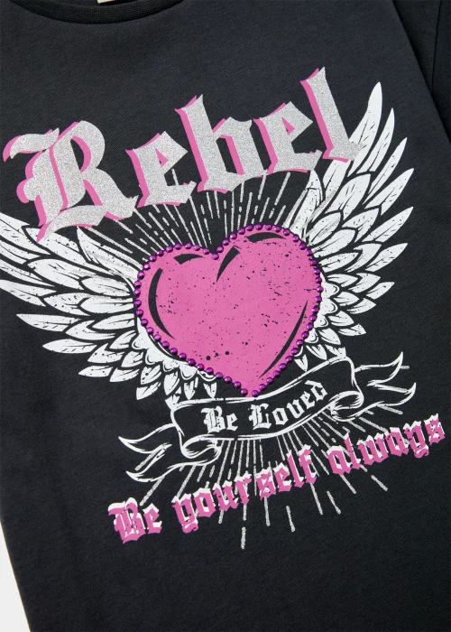 Girls Grey Rebel T-Shirt (4-13yrs) - Age 4 Years Image 2