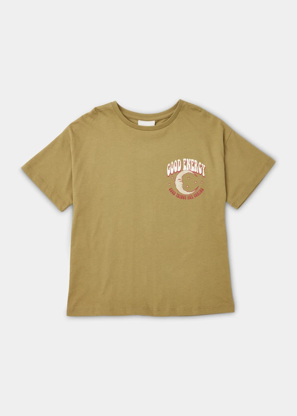 Khaki Good Energy Print T-Shirt - Age 4 Years Image 1