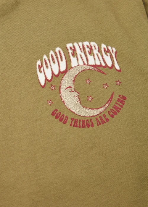 Khaki Good Energy Print T-Shirt - Age 4 Years Image 2