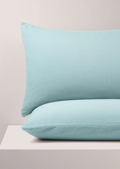 2 Pack Blue Polycotton Housewife Pillowcases Image 2