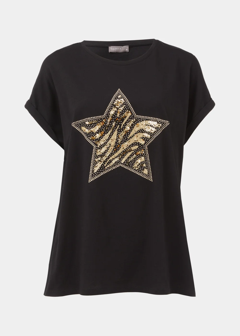 Papaya Curve Black Star Print T-Shirt - 18 Image 5
