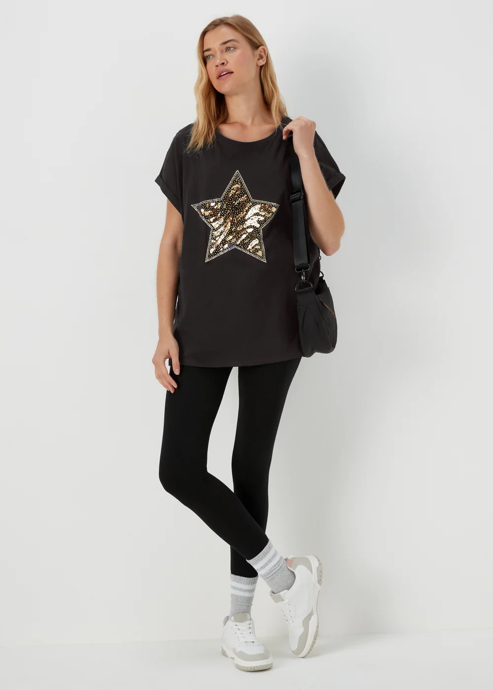 Papaya Curve Black Star Print T-Shirt - 18 Image 4