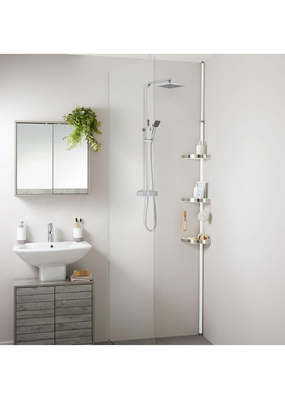 Lloyd Pascal Floor to Ceiling Corner Storage Unit (152-260cm x 19cm) - One Size Image 4