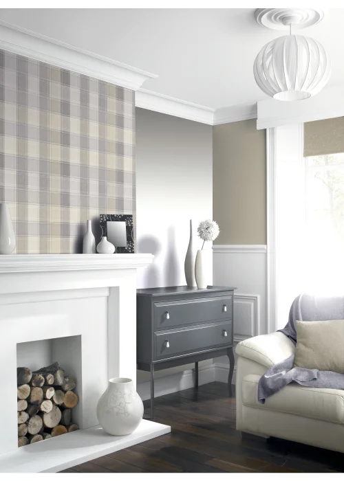 Arthouse Country Check Wallpaper - One Size Image 3