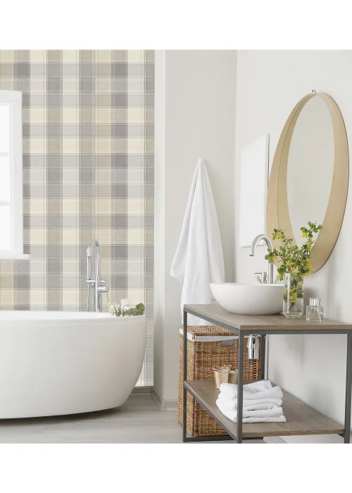 Arthouse Country Check Wallpaper - One Size Image 4