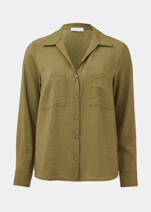 Khaki Long Sleeve Utility Shirt - 8 Image 5