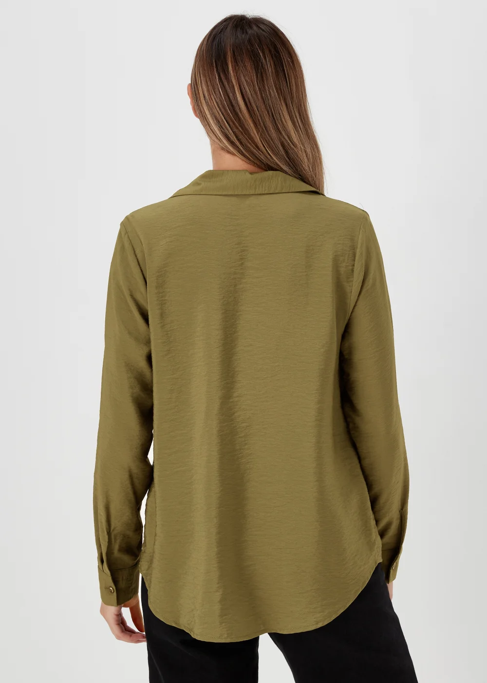 Khaki Long Sleeve Utility Shirt - 8 Image 2