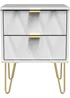 Ready Assembled Prism 2 Drawer Bedside Table - One Size Image 1