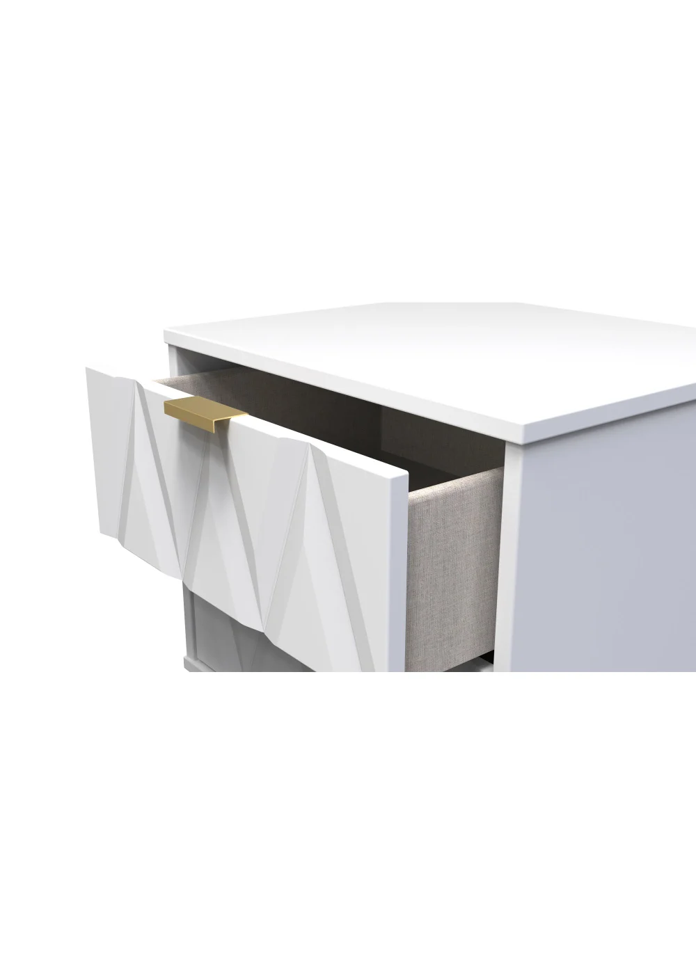 Ready Assembled Prism 2 Drawer Bedside Table - One Size Image 5