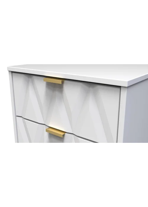 Ready Assembled Prism 2 Drawer Bedside Table - One Size Image 4
