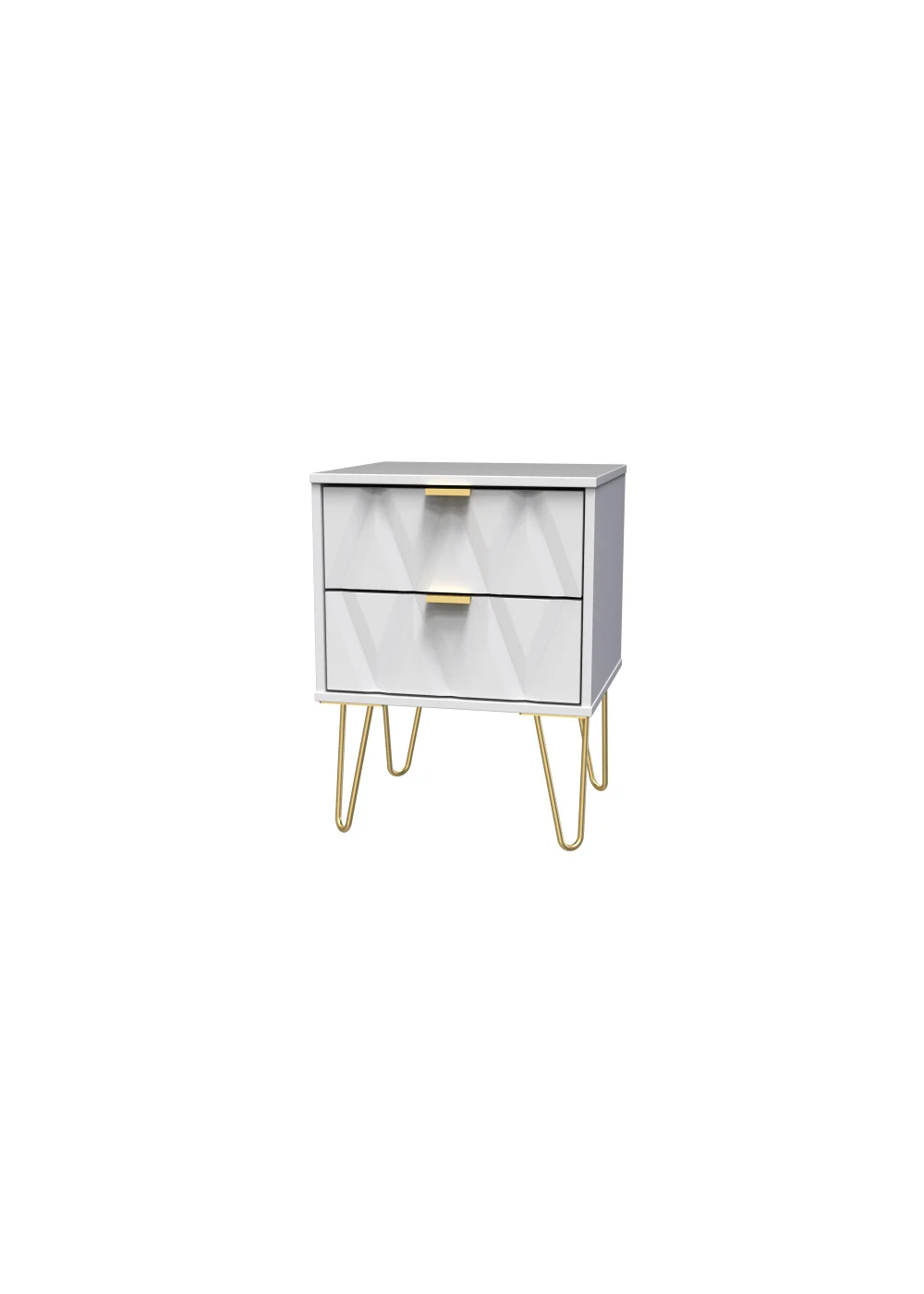 Ready Assembled Prism 2 Drawer Bedside Table - One Size Image 3