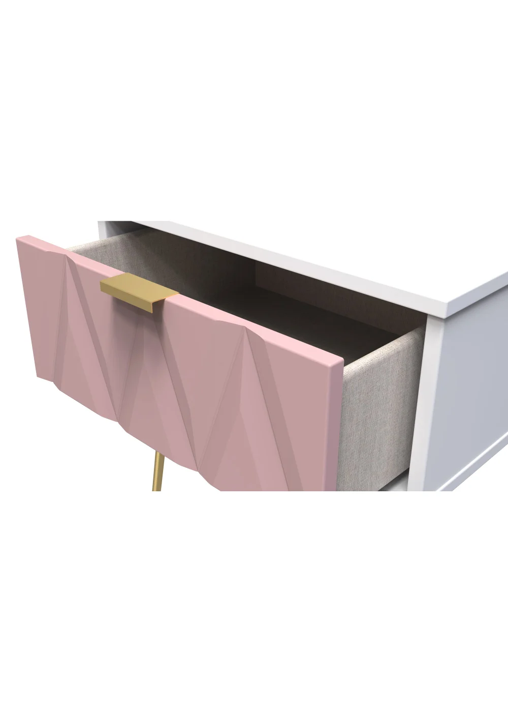Swift Prism 1 Drawer Bedside Table (41cm x 39.5cm x 45cm) - One Size Image 2