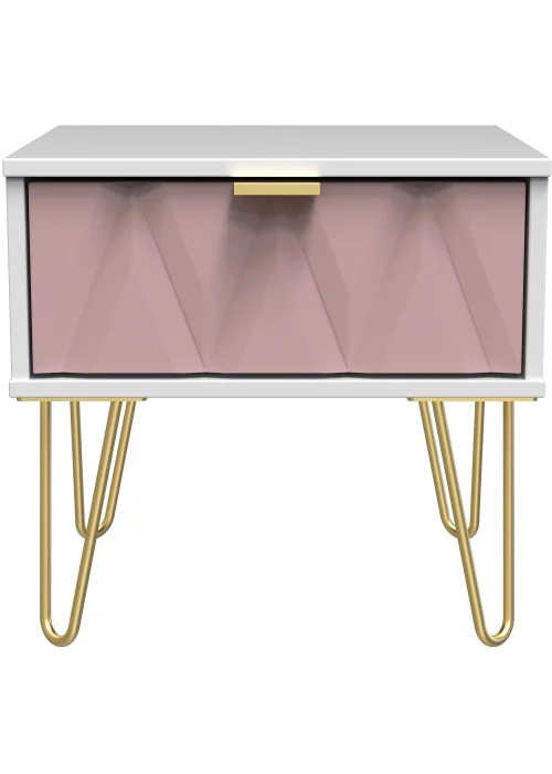 Swift Prism 1 Drawer Bedside Table (41cm x 39.5cm x 45cm) - One Size Image 1