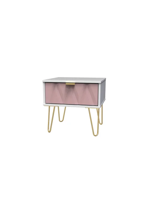 Swift Prism 1 Drawer Bedside Table (41cm x 39.5cm x 45cm) - One Size Image 3