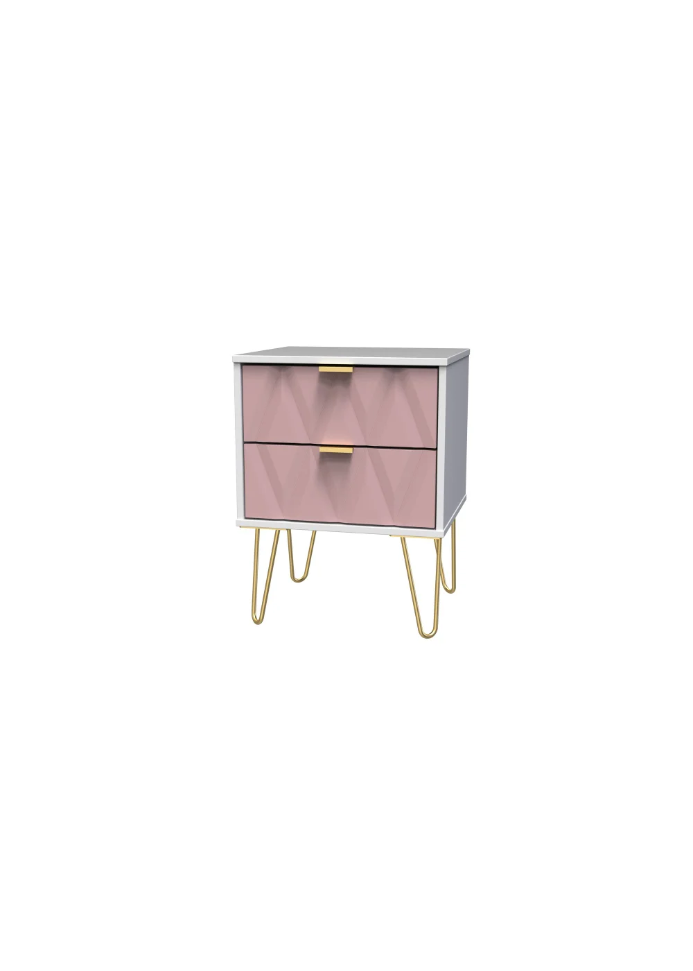 Swift Prism 2 Drawer Bedside Table (50.5cm x 41.5cm x 39.5cm) - One Size Image 3