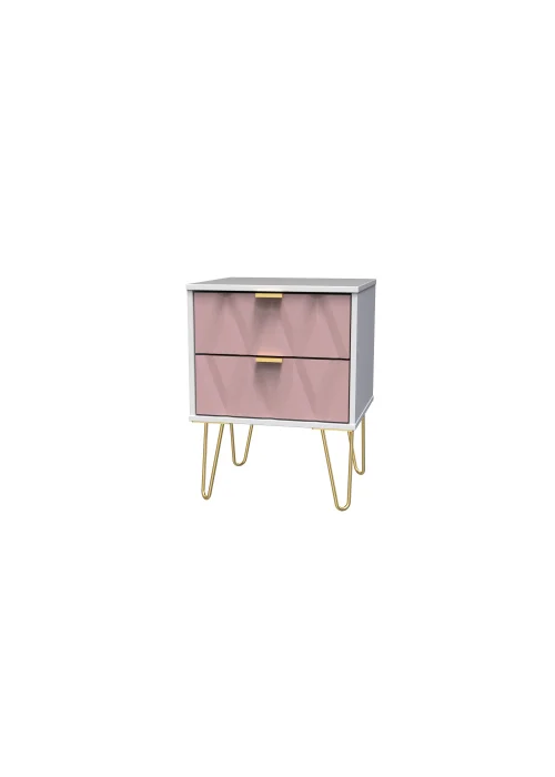 Swift Prism 2 Drawer Bedside Table (50.5cm x 41.5cm x 39.5cm) - One Size Image 3