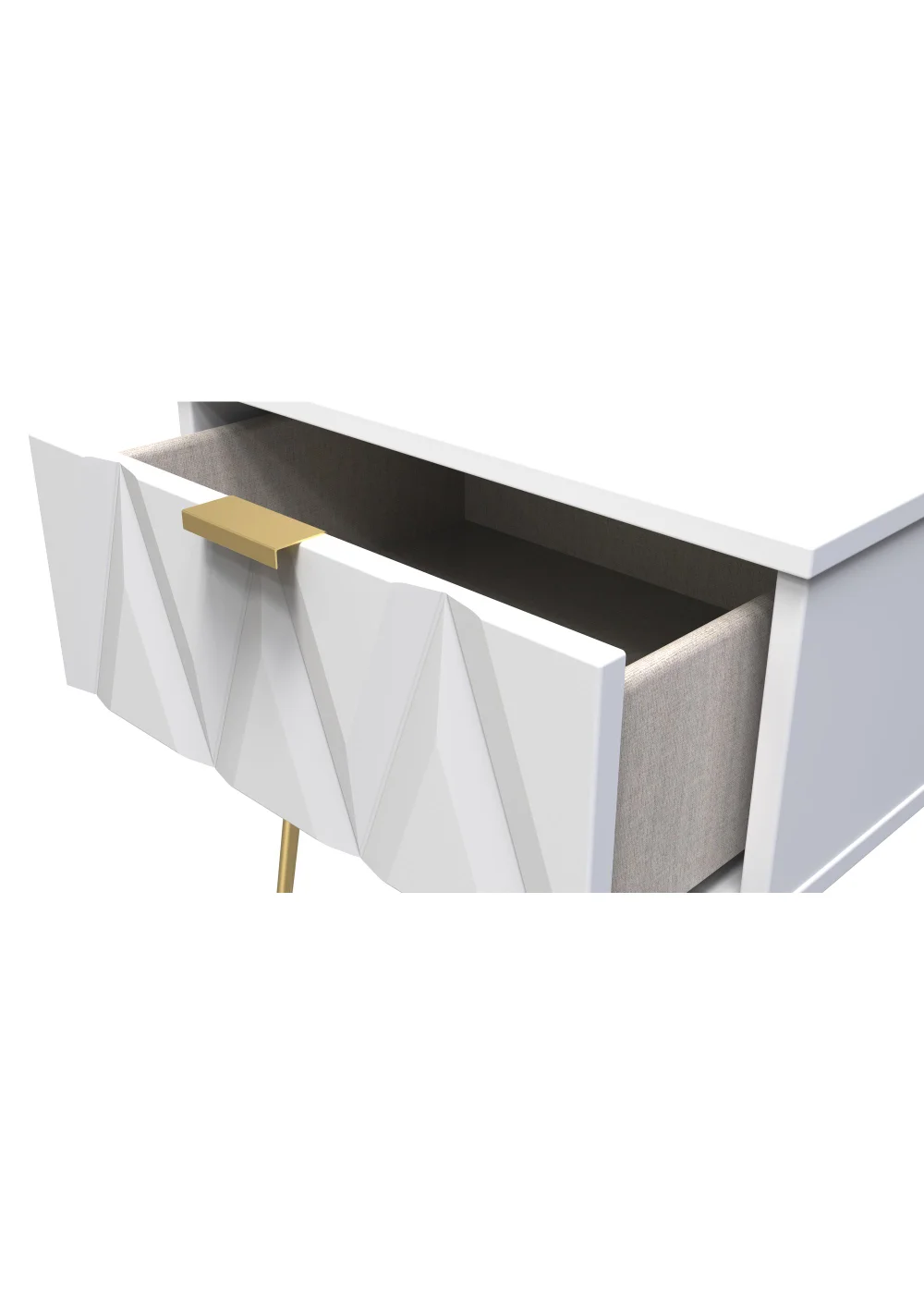 Swift Prism 1 Drawer Bedside Table (41cm x 39.5cm x 45cm) - One Size Image 2