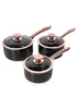 Tower Linear Rose Gold 3 Piece Saucepan Set - One Size Image 1
