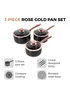 Tower Linear Rose Gold 3 Piece Saucepan Set - One Size Image 2