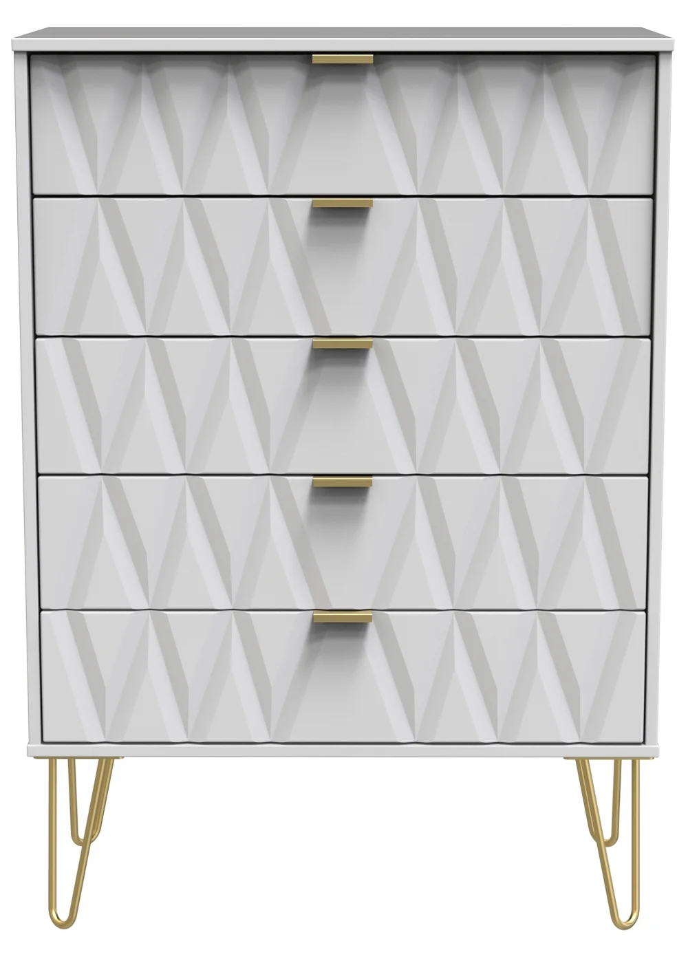 Ready Assembled Prism 5 Drawer Chest - One Size Image 1