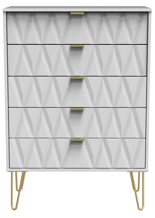 Ready Assembled Prism 5 Drawer Chest - One Size Image 1