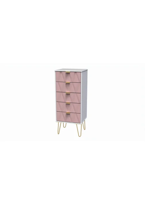 Swift Prism 5 Drawer Bedside Cabinet (107.5cm x 41.5cm x 39.5cm) - One Size Image 3