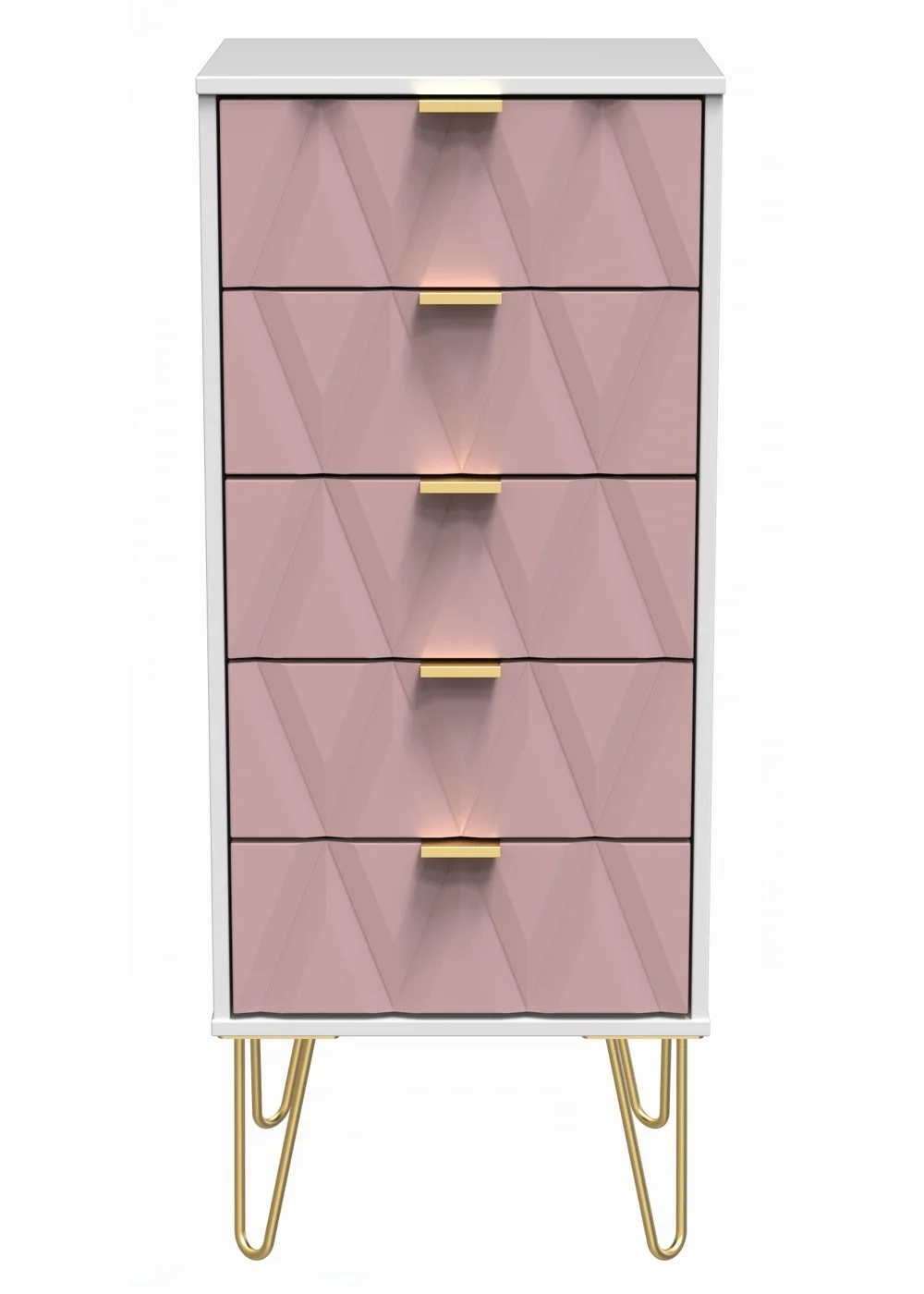 Swift Prism 5 Drawer Bedside Cabinet (107.5cm x 41.5cm x 39.5cm) - One Size Image 1