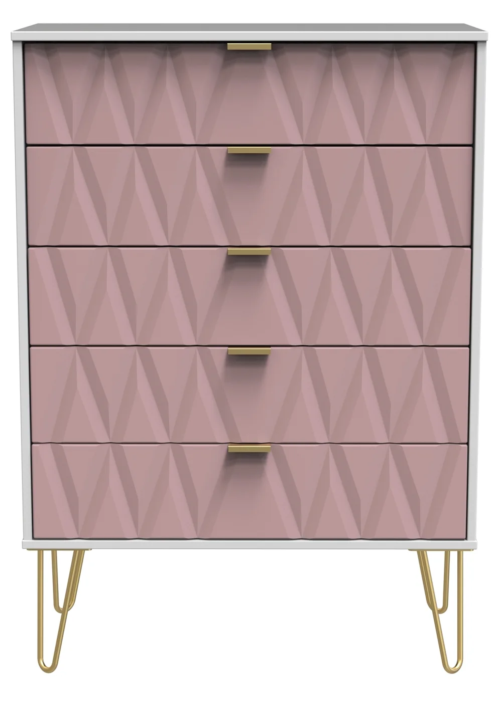 Swift Prism 5 Drawer Chest (107.5cm x 41.5cm x 76.5cm) - One Size Image 1