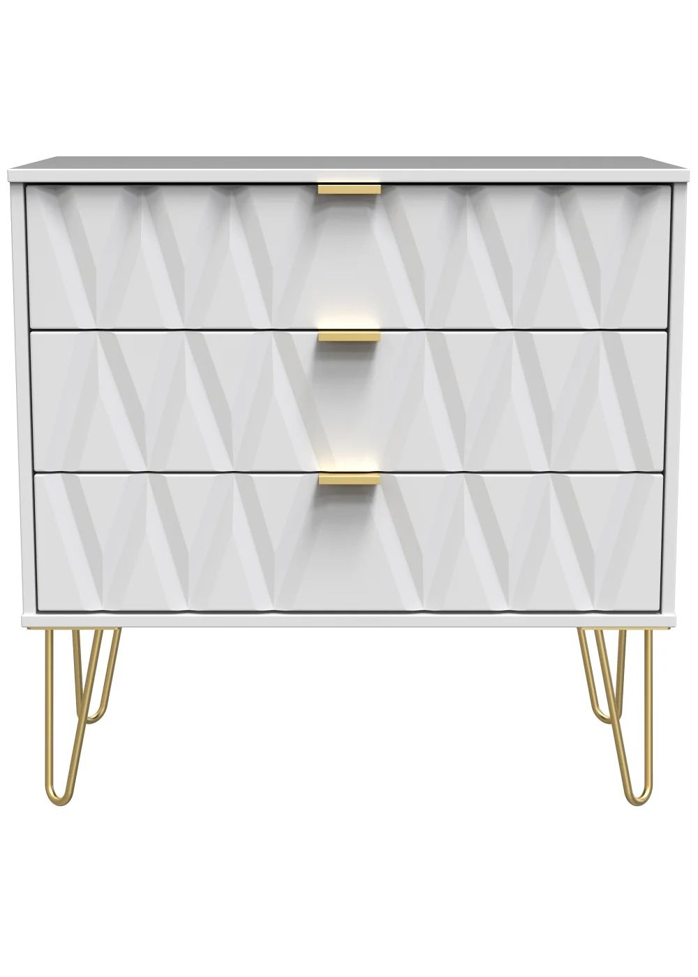 Ready Assembled Prism 3 Drawer Chest - One Size Image 1