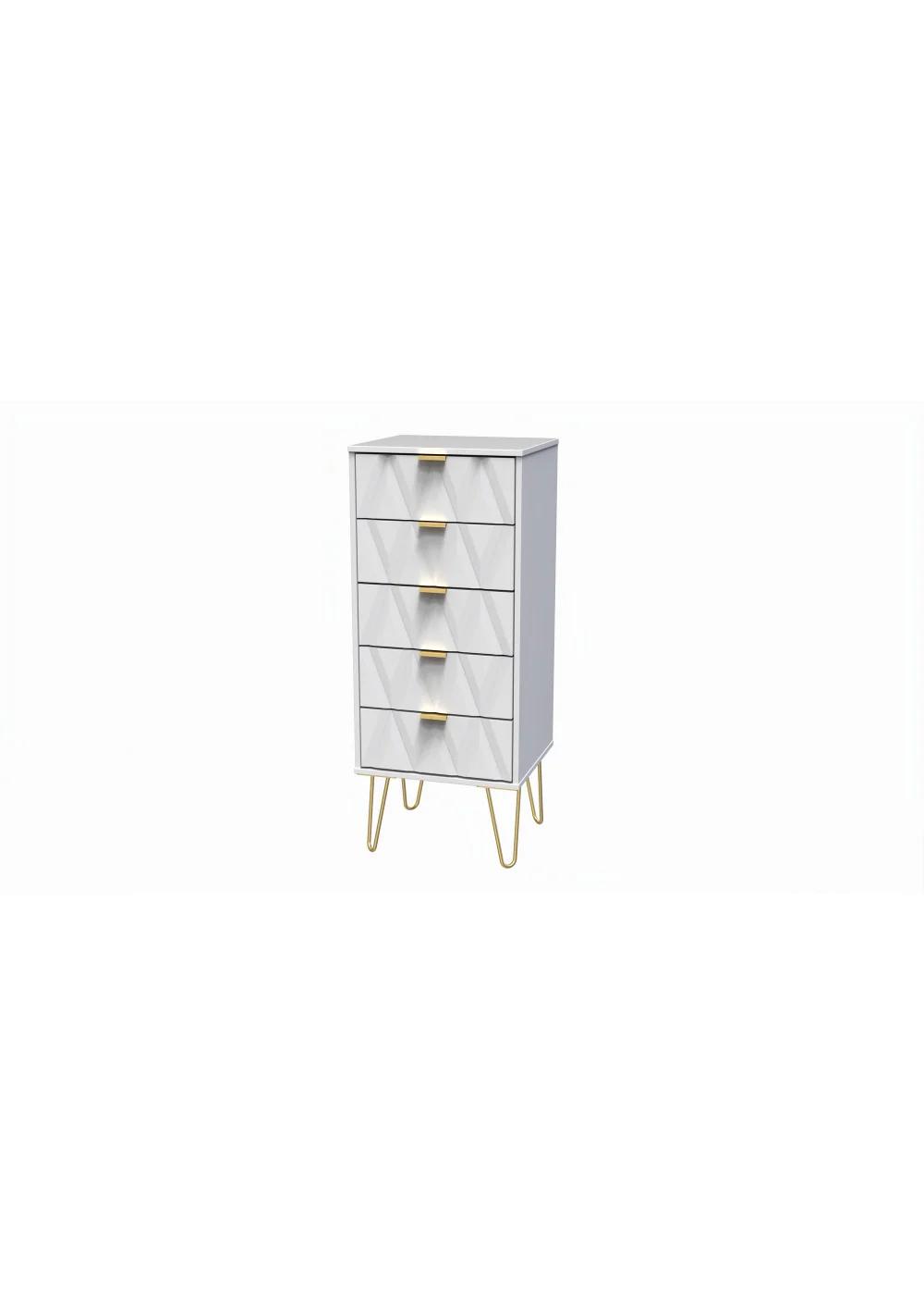 Swift Prism 5 Drawer Bedside Cabinet (107.5cm x 41.5cm x 39.5cm) - One Size Image 3