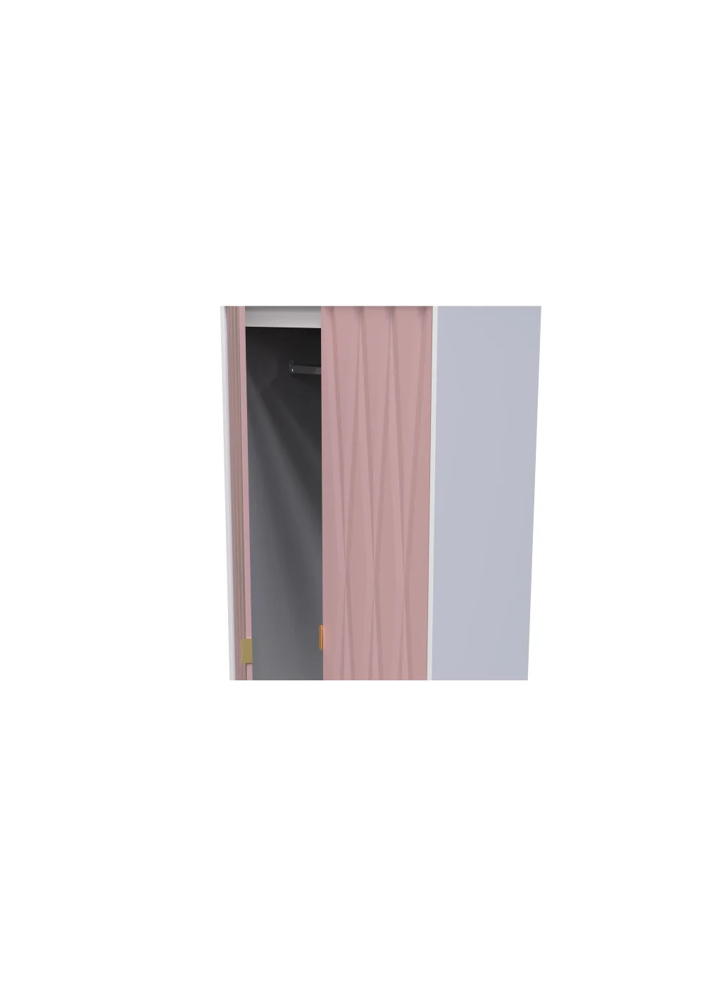 Swift Prism 2 Door 2 Drawer Wardrobe (197cm x 53cm x 74cm) - One Size Image 5
