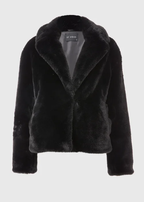 Et Vous Black Faux Fur Jacket - 8 Image 5