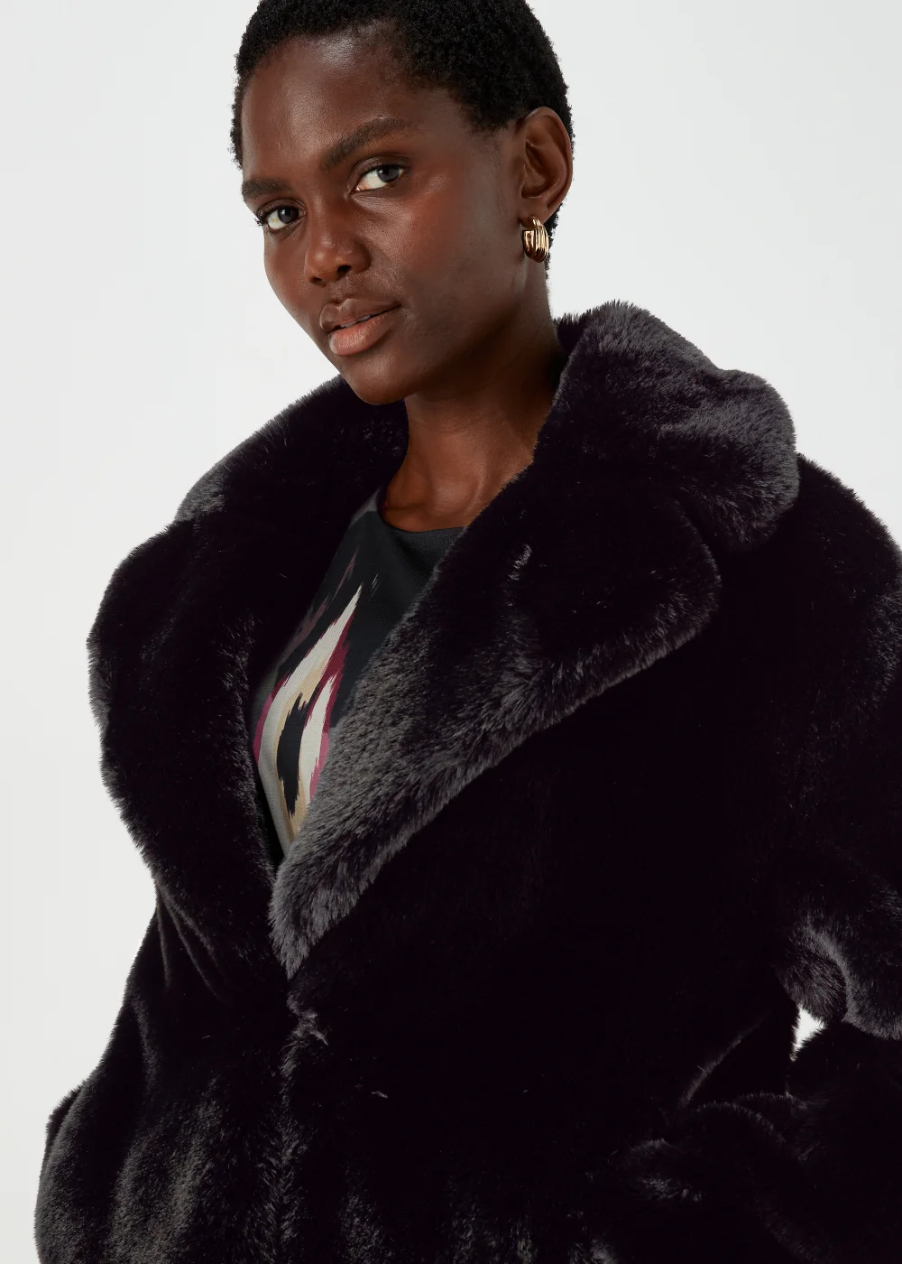 Et Vous Black Faux Fur Jacket - 8 Image 3