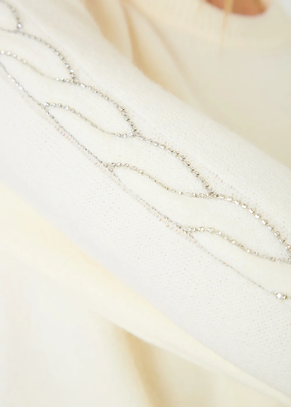 In The Style Stacey Soloman White Diamante Trim Jumper - 06-08 Image 4