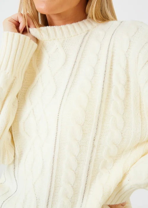 In The Style Stacey Solomon White Diamante Detail Jumper - 06-08 Image 3
