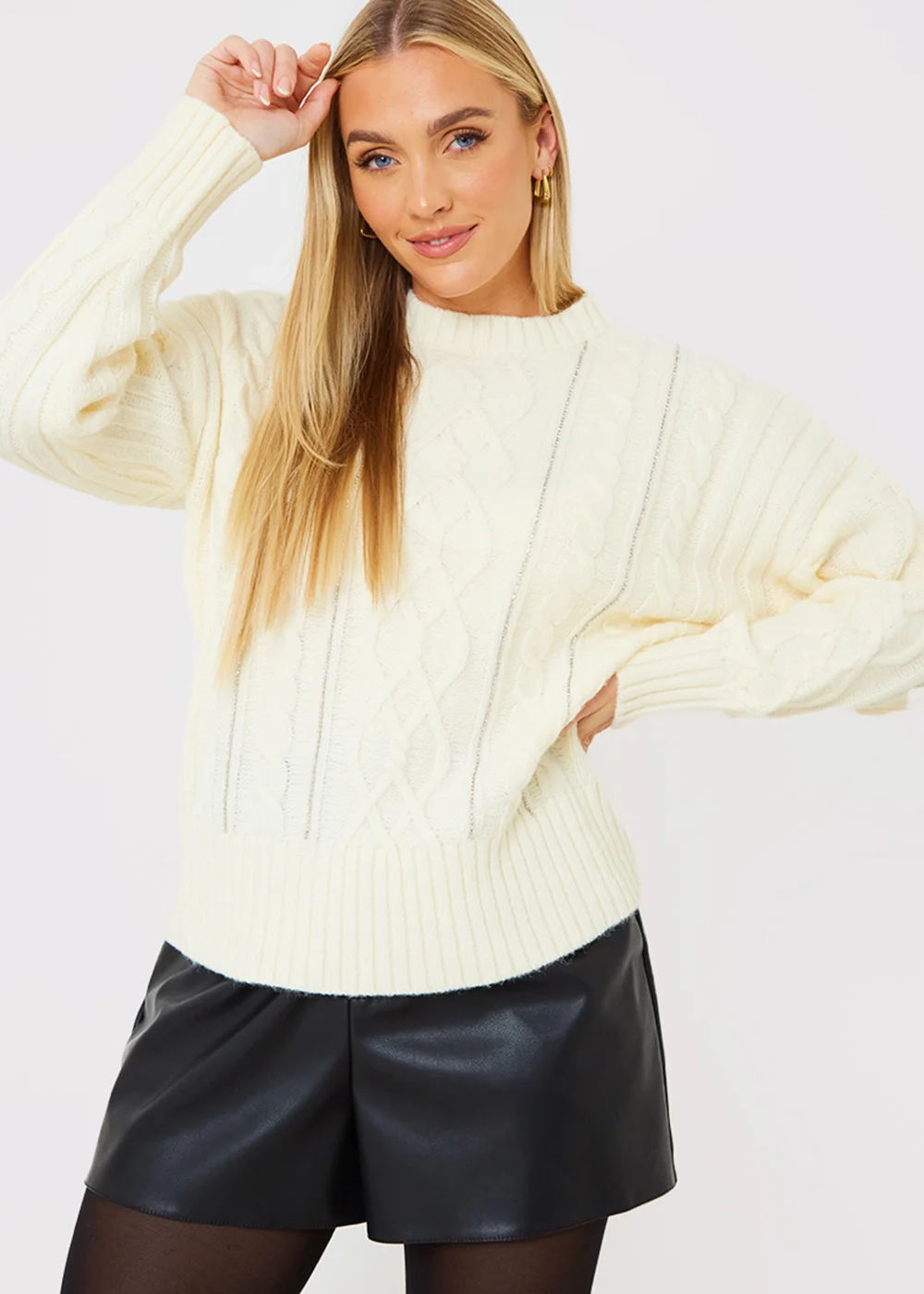 In The Style Stacey Solomon White Diamante Detail Jumper - 06-08 Image 1