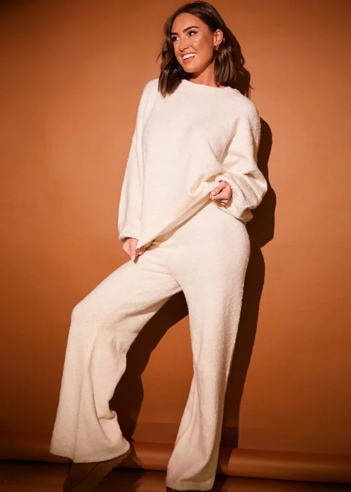 In The Style Stacey Solomon White Boucle Wide Leg Trousers - 14-16 Image 3